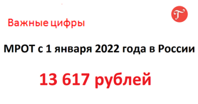 Размер МРОТ с 1 января 2022 года